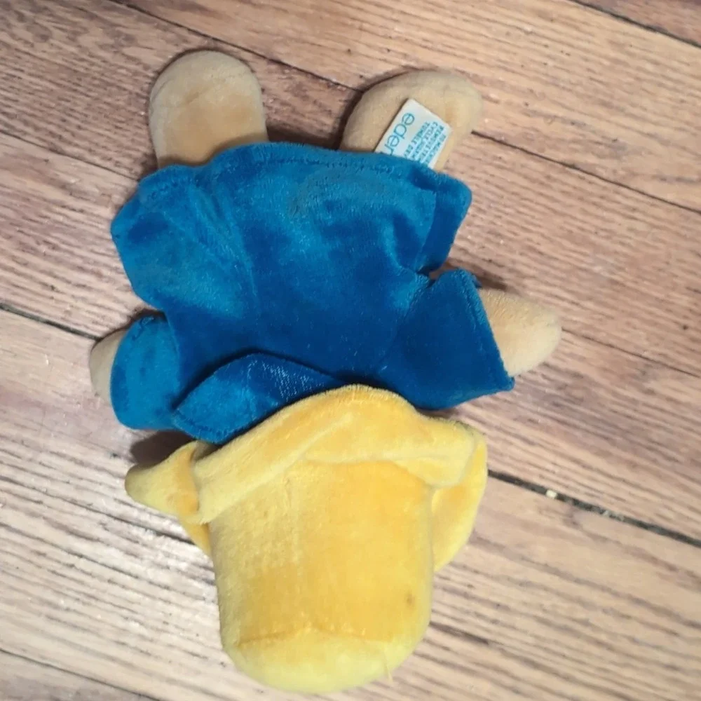 Eden Paddington Bear Plush Toy 8 inch Tan Blue Yellow Vintage PA#48/0